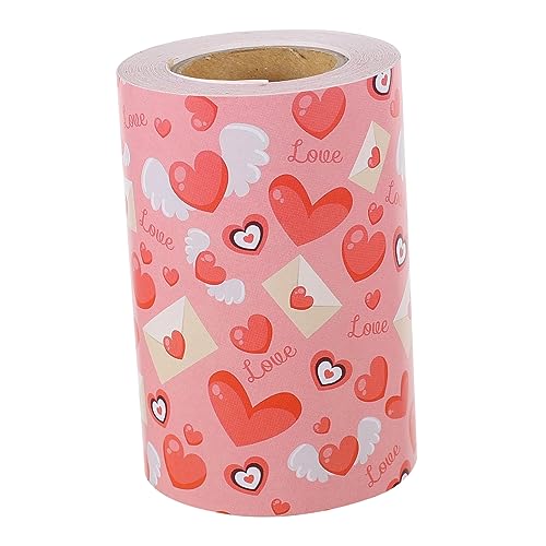 OSALADI 1 Rolle Herz-Rahmen-Aufkleber scheckheft scrabbook nähgarn pink fensterdeko Sammelalbum Pinnwand Dekoration valentinstag aufkleber Bordranddekoration Papier Rosa von OSALADI