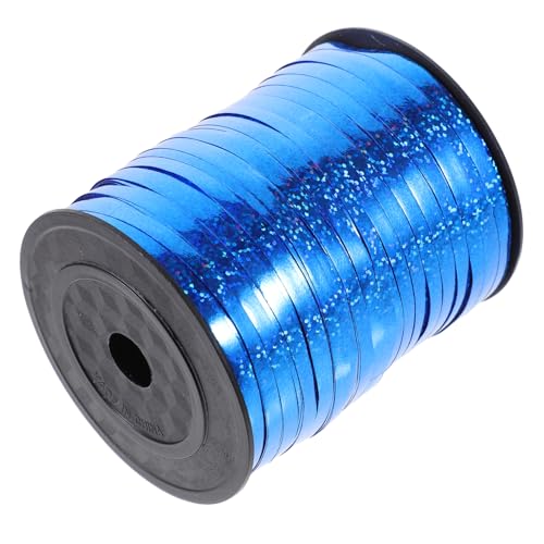 OSALADI 1 Rolle Laserballonband handgefertigte Bänder rosa Schleife mehrfarbig Band für Luftballons goldenes Geschenkband Verpackungsbanddekor Bastelverpackungsband Paketband Plastik Blau von OSALADI