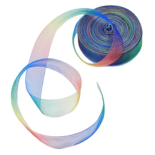OSALADI 1 Rolle Rainbow Chiffon Band Transparentes Geschenkband für Diy Hochzeiten und Feste Bunte Satinbänder für Kreative Dekorationen und Geschenkverpackungen von OSALADI