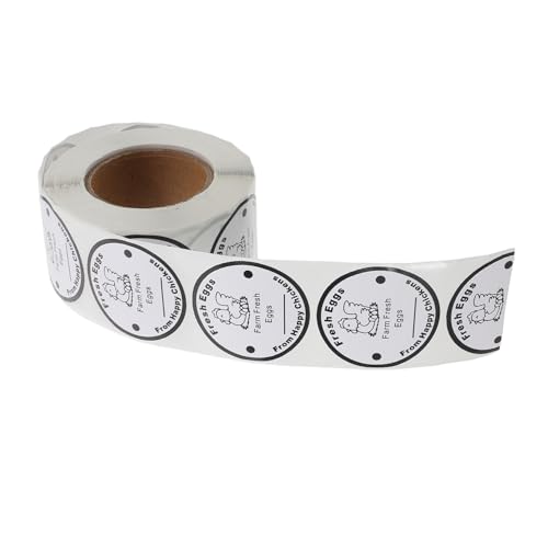 OSALADI 1 Rolle Runde Eierkarton Etiketten für Frische Eier Selbstklebende Aufkleber für Farmverkäufe und Zuhause für Eierverpackung und Frischebewahrung OSALADI 1 Rolle Runde Eierkarton Etiketten für Frische Eier Selbstklebende Aufkleber für Farmverkäufe und Zuhause für Eierverpackung und Frischebewahrung von OSALADI