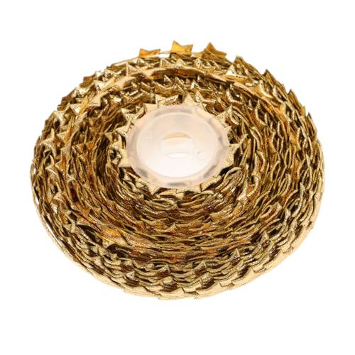 OSALADI 1 Rolle Sternband Sternförmige Bänder Hochzeitsbandbesatz Band Für Blumen Band Zum Verpacken Bänder Für Handwerk Feiertagsbandbesatz Golden Plastik von OSALADI