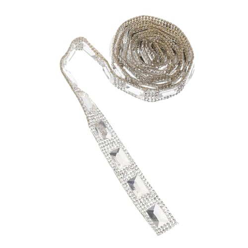 OSALADI 1 Rolle Strassband Strassstoffstreifen Strass-Stoffbesatz Strass-Klebestreifen Strassstreifen aufbügeln selbstklebende Strassstreifen Kleidung Strassstreifen Strassbänder Plastik von OSALADI