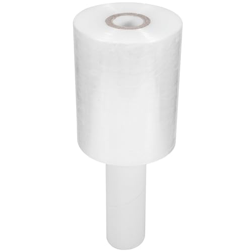 OSALADI 1 Rolle Stretchfolie verarbeiten Filmfilm für Verpackungen einwickeln Filme Umzugskartons Koffer Gepäck Verpackungsfolie mit Griff Wickelfolie Spannfolie Sport Weiß von OSALADI