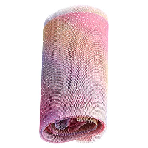 OSALADI 1 Rolle Verlaufsgitter Bogen Sackleinenband Samtband Bögen fallen seidenband bändchen haarklauenclips bobby pin blüten geschenkband DIY-Netzband DIY Bastelband Gittergewebe Rosa von OSALADI