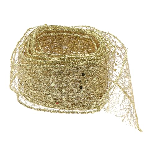OSALADI 1 Rolle Weihnachtsband Goldband Breites Goldenes Glitzerband Feiertagsbänder Band Für Bänder Dekorative Bänder Zum Basteln Goldenes Kräuselband Bindfaden Golden von OSALADI