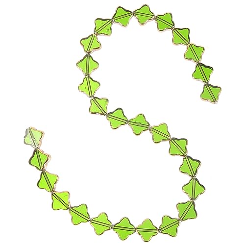 OSALADI 1 Saite Goldrand Glücksbringer Anhänger für DIY Armbänder und Künstliche Kristallperlen Grasgrün Vielseitige Bastelperlen für Schmuckherstellung und Dekoration von OSALADI