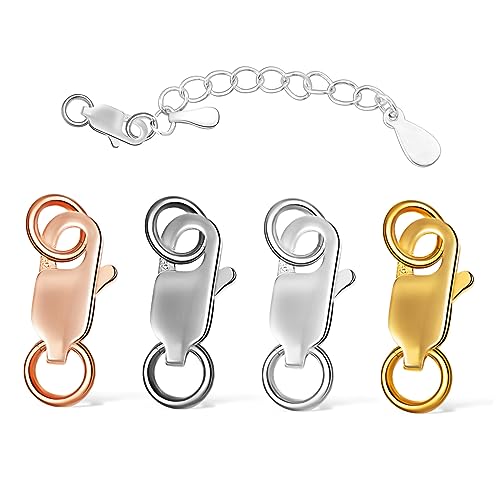 OSALADI 1 Satz Armbandzubehör Schnalle Schmuckverschluss Hummer Verschluss Aus Sterlingsilber Schmuckverschlüsse Schmuckzubehör Hängend Geschlossene Biegeringe Schließung S925 4 Stück von OSALADI