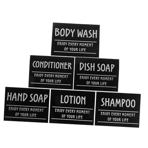 OSALADI 1 Satz Badzimmer Etiketten Set Selbstklebende Wasserfeste Aufkleber für Shampoo und Duschgel zur Organisation von Badezimmerflaschen OSALADI 1 Satz Badzimmer Etiketten Set Selbstklebende Wasserfeste Aufkleber für Shampoo und Duschgel zur Organisation von Badezimmerflaschen von OSALADI