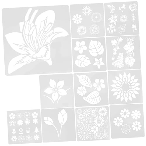 OSALADI 1 Satz Blumenschablonen Wiederverwendbare Malvorlagen für Kreative Bastelprojekte Geeignet für Wand und Möbeldekoration Pet Material für Diy Enthusiasten von OSALADI