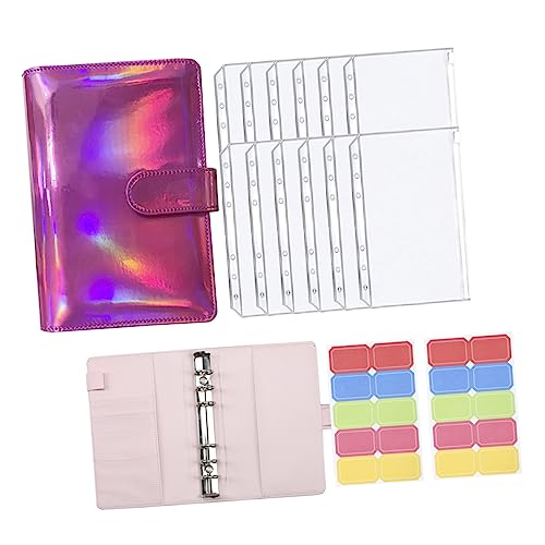 OSALADI 1 Satz Budget Planner Geldumschläge Organizer PU Ringbuch mit Wasserdichten für Bargeld und Dokumente für Haushalt Schule und Reisen von OSALADI