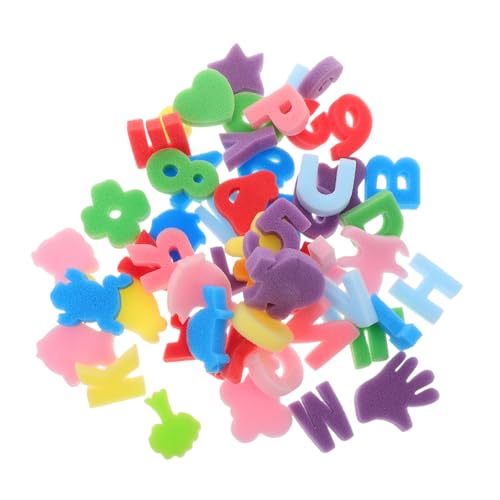 OSALADI 1 Satz Bunte DIY Schwamm Stempel mit Buchstaben Zahlen und Tieren für Malen und Frühkindliche Entwicklung Kunsthandwerksbedarf von OSALADI