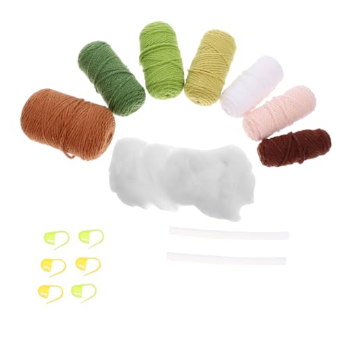 OSALADI 1 Satz DIY Häkelpflanzen Simulierte Topfpflanze Handgefertigte Dekoration für Zuhause Materialkit für Bastelprojekte für Entspannende Strickstunden ohne Häkelnadel von OSALADI