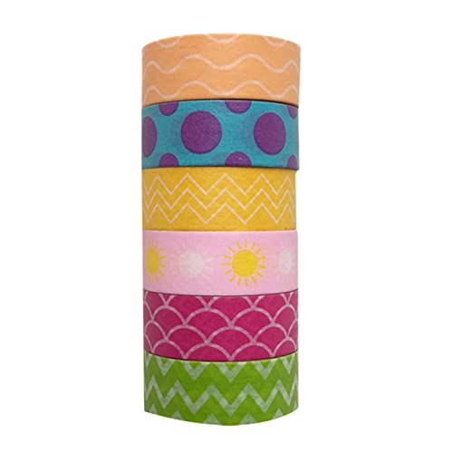 OSALADI 1 Satz Dekoratives Washi Tape Bunte Diy Klebebänder Für Fotoalben Scrapbooking Kreative Projekte Gemischte Stile 6rollen von OSALADI