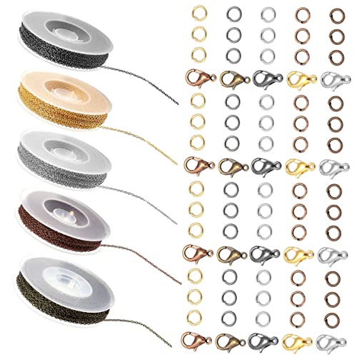 OSALADI 1 Satz Diy Armband Ketten Zubehör mit Karabiner und Ringen Elektrifiziertes Ketten für Schmuckherstellung Farben Erhältlich für und Anhänger von OSALADI