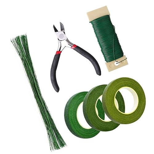 OSALADI 1 Satz Diy Blumenstiel Werkzeugset Teilig mit Doppelseitigem Klebeband und Blumendraht für Herstellung von Trockenblumen und Bastelprojekten von OSALADI