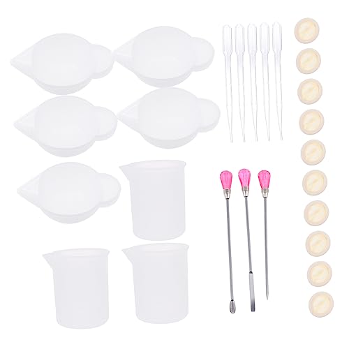OSALADI 1 Satz Diy Epoxidharz Mischset mit Silikonbechern Tropfern und Rührstäbchen Teiliges Set für Kreative Projekte und Handwerkliche Anwendungen von OSALADI