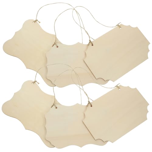 OSALADI 1 Satz Diy Holzschild Unfertige Holzplaketten für Kreative Bastelprojekte Blanko Holzschilder mit Juteseil für Dekoration und Beschriftung für Zuhause und Geschäfte von OSALADI