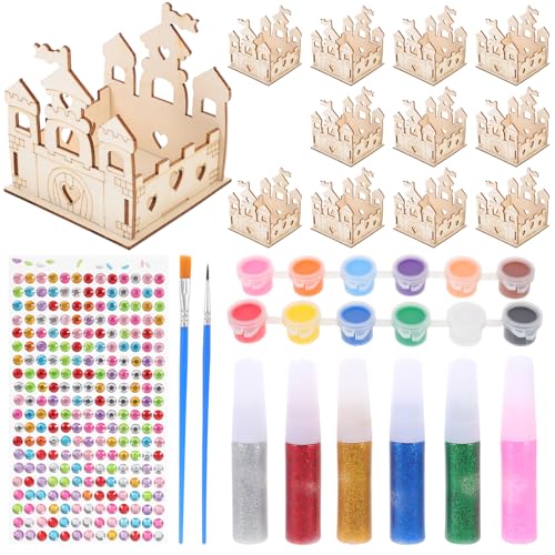 OSALADI 1 Satz Diy Holzschloss Bastelset für Unbemaltes mit Farben und Glitzer Kreative Aktivität für Mädchen und Jungen Fingerfertigkeit und Fantasie OSALADI 1 Satz Diy Holzschloss Bastelset für Unbemaltes mit Farben und Glitzer Kreative Aktivität für Mädchen und Jungen Fingerfertigkeit und Fantasie von OSALADI