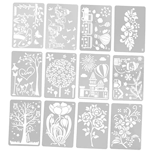 OSALADI 1 Satz Diy Malvorlagen Wiederverwendbare Zeichenschablonen für Journaling Kreative Handwerksprojekte Geeignet für Geruchsneutral und Waschbar von OSALADI