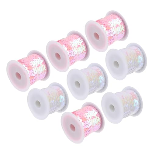 OSALADI 1 Satz Diy Paillettenband Glitzernde Dekoration Für Kleidung Handwerk Und Bastelprojekte Vielseitig Einsetzbar Praktische Aufbewahrung Trendigen Farben Rosa 10 Rollen von OSALADI