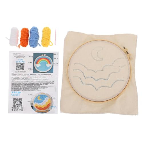 OSALADI 1 Satz Diy Punch Needle Kit für Landschaftsmuster Handwerk Materialien für Anfänger für Kreative Projekte mit Kindern Fördert die Hand Augen Koordination und Eltern Beziehung von OSALADI