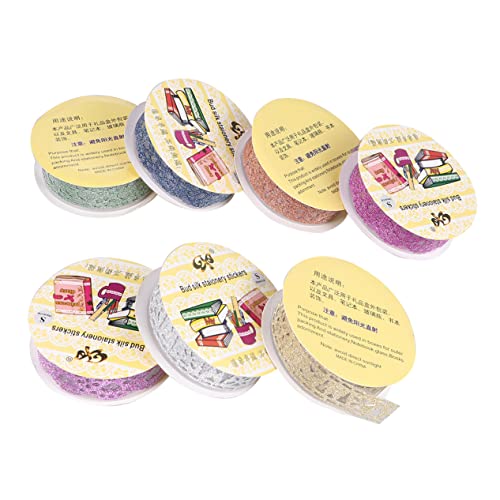 OSALADI 1 Satz Diy Scrapbook Tape Bunte Dekorative Klebebänder Mit Spitzenmuster Für Fotoalben Bastelprojekte Und Journaling Premium Bopp Material Rolle 7 Stück von OSALADI
