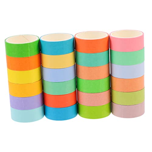 OSALADI 1 Satz Diy Washi Tape Farben Für Scrapbooking Dekoration Und Handwerk Leicht Abziehbares Klebeband Für Projekte 24rolls von OSALADI