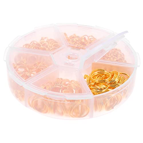 OSALADI 1 Satz Doppel -eisenringschlüsselring Reiz Sprungringe Zubehör Rostfrei Halskette Eiserne Biegeringe Runde Schmuckverbinder Biegeringe Für Schmuck Metallringe Golden 690 Stück von OSALADI