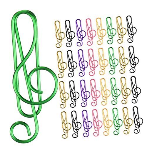 OSALADI 1 Satz Farbige Büroklammern Notizen Musik Dokumentpapierclips Mehrfarbig Das Büro Einzigartige Papierklammern Büroklammer Beachten Büroklammern Süß Metall Zufällige Farbe 75 Stück von OSALADI