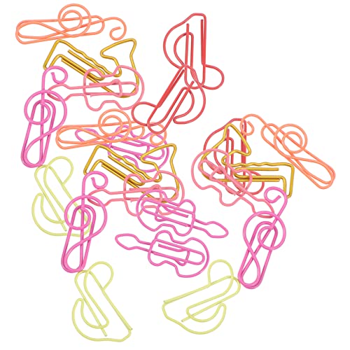 OSALADI 1 Satz Farbige Büroklammern Papierclips Bunt Musical Markierung Formen Von Büroklammern Büro Büroklammern Papierklammern Musiknoten Bürobedarf Metall Zufällige Farbe 60 Stück von OSALADI