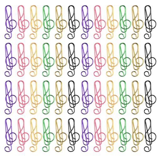 OSALADI 1 Satz Farbige Büroklammern Sortiert Notenklammer Farbe Geformt Musical Bunt Musiknotenförmige Büroklammern Musik-büroklammern Büroklammer Fürs Büro Metall Zufällige Farbe 75 Stück von OSALADI