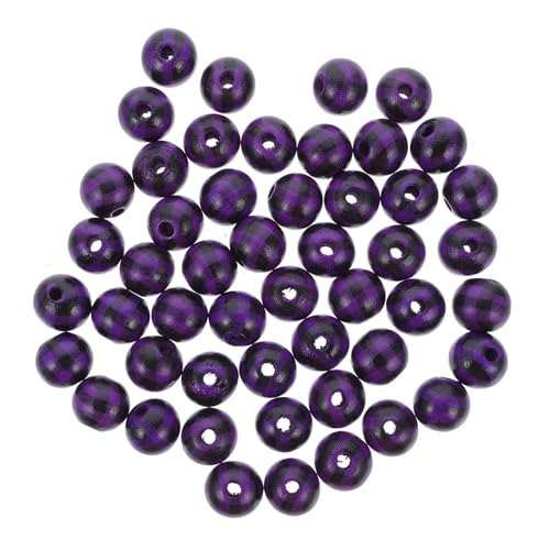 OSALADI 1 Satz Farbige Holzperlen Im Karomuster Diy Spacer Beads Für Armbänder Und Bastelarbeiten Vielseitig Einsetzbar Und Sicher Der Anwendung 50 Stück von OSALADI