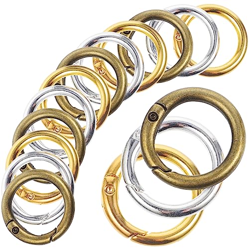 OSALADI 1 Satz Federschnalle Schlüsselkette Ringschnallenverschluss Schlüsselringe Schlüsselring-clips Frühling Farbe Offen Runder Federring Runder Clip Federverschlüsse Legierung 15 Stück von OSALADI