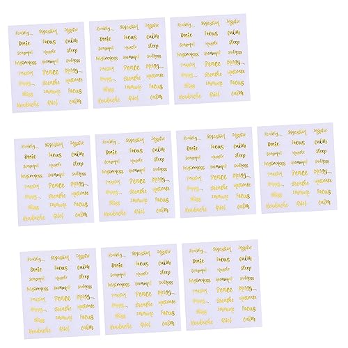 OSALADI 1 Satz Flaschenaufkleber Für Ätherische Öle Gießen Etiketten Für Ölflaschen Nachweisen Spender Aufkleber Für Flaschen Mit Ätherischen Ölen Essig Tülle Golden Pvc-aufkleber 10 Blatt von OSALADI