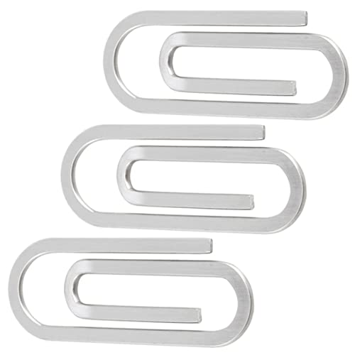 OSALADI 1 Satz Geldbörse Büroklammern Datei Papierclips Bunt Cash-clip Büropapierhalter Klammern Für Papier Büroklammer Zum Organisieren Halteklammern Rostfreier Stahl Silber 3 Stück von OSALADI