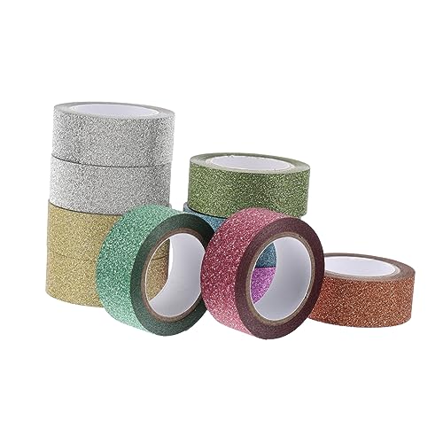 OSALADI 1 Satz Glitzerband Sticky Tape The Washi Tape Diy Tape Klebriges Papierband Farbiges Klebeband Aufkleber Für Geschenkverpackungen Dekoratives Klebeband Selber Machen 10 Stück OSALADI 1 Satz Glitzerband Sticky Tape The Washi Tape Diy Tape Klebriges Papierband Farbiges Klebeband Aufkleber Für Geschenkverpackungen Dekoratives Klebeband Selber Machen 10 Stück von OSALADI