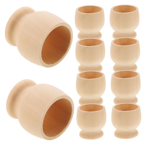 OSALADI 1 Satz Halter Für Ei Bausätze Hase Ostereierfüller Für Party Individuell Becherförmiger Eierständer Diy Eierbecher Aus Holz Ostereier-malständer Holzteihalter Beige 10 Stück von OSALADI