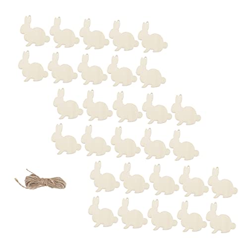OSALADI 1 Satz Hasenanhänger Aus Holz Perlen Käfig Kleine Hasenfiguren Hasenförmchen Holzanhänger Holzhasen Anhänger Hausdekoration Osteranhänger Aus Holz Hölzerne Verzierungen 30 Stück von OSALADI
