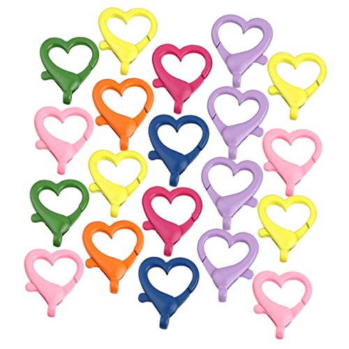 OSALADI 1 Satz Herzförmige Karpfenverschlüsse Bunte Lobster Claw Clips Für Schlüsselanhänger Dekoration Und Diy Projekte Vielseitige Bastelzubehörteile 20 Stück von OSALADI