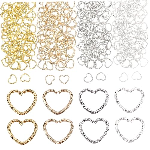 OSALADI 1 Satz Herzförmige Verbindungselemente Schmuckherstellung Zubehör Für Armbänder Und Für Diy Projekte Und Kreative Bastelarbeiten 320 Stück von OSALADI