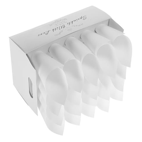 OSALADI 1 Satz Hochzeits-konfetti-tablett Papier Rosa Konfetti- Mit Halter Fälschung Party Dekorationen Klein Kegelstrauß-set Hochzeit Konfetti Weiß von OSALADI