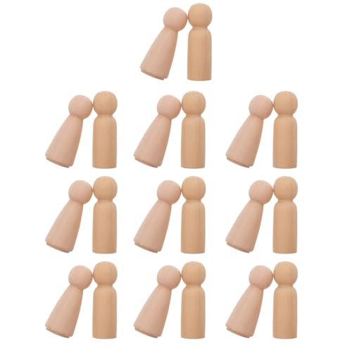 OSALADI 1 Satz Holzfiguren zum Bemalen Unvollendete Holzpuppen für Diy Projekte Malspielzeug Bastelbedarf für Kreative Gestaltung im Kindergarten und Zuhause von OSALADI