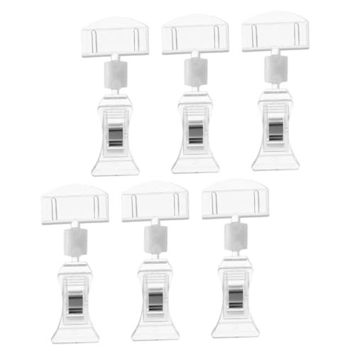 OSALADI 1 Satz Kartentyppreisschild Zeichenclip Schwenken Inhaber Für Zeichen Einzelhandelsclip Klemme Für Einzelhandelsschilder Display-clip-halter Clips Anzeigen Acryl 6 Stück von OSALADI