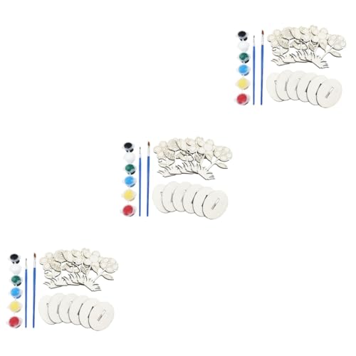OSALADI 1 Satz Kleine Blumenornamente Herstellung Kreativ Frühling Party Hängend Drinnen Stand Basteln Für Malen Diy Kunsthandwerk Malset Für Hölzern Khaki von OSALADI