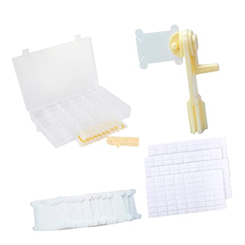 OSALADI 1 Satz Kreuzstich Zubehör Set Teile Nähwerkzeug Aufbewahrungsbox mit Wickelplatten Manueller Wickler und Aufkleber für Einfaches Sticken und Ordnung im Zuhause von OSALADI