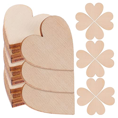 OSALADI 1 Satz Liebe Hackschnitzel Herzausschnitte Herzen Herzform Geformt Schüttgut Valentinsdekoration Holzanhänger Unfertige Holzherzscheiben Holzhandwerk Unvollendet Herz-tag 300 Stück von OSALADI