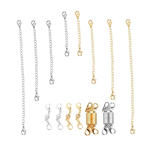 OSALADI 1 Satz Magnetverschluss Kette Zylindrische Gold Silber Magnet Buckle Verlängerungskette für Diy Schmuckzubehör Starke Haltekraft für Armbänder Fußkettchen OSALADI 1 Satz Magnetverschluss Kette Zylindrische Gold Silber Magnet Buckle Verlängerungskette für Diy Schmuckzubehör Starke Haltekraft für Armbänder Fußkettchen von OSALADI