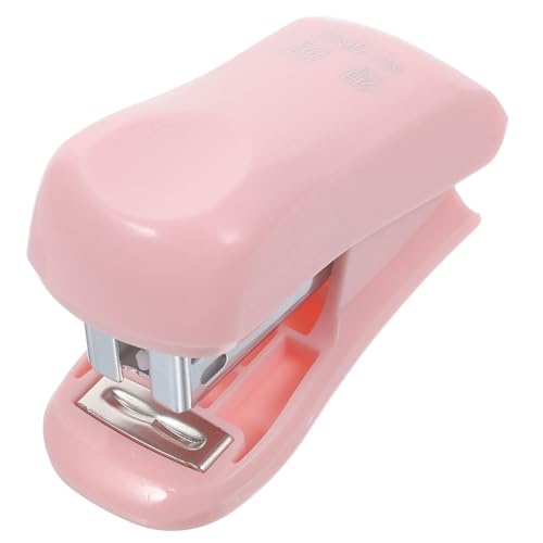OSALADI 1 Satz Mini-Hefter Kompakt Mini Hefter Desktop-Hefter Hefter mini Büro-Tischhefter Mini kleiner Hefter tragbarer Bürobedarf Mini-Heftklammer Mini -Hefter Bürowefter Kunststoff Rosa von OSALADI