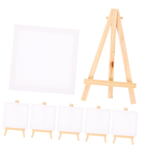 OSALADI 1 Satz Mini Staffelei Set Teiliges Diy Malset mit Kleinen Leinwänden und Stabilen Easels für Öl und Aquarellmalerei für Künstler und Hobbyisten von OSALADI