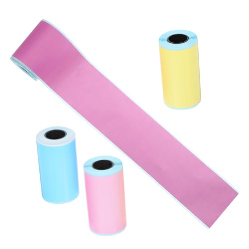 OSALADI 1 Satz Mini Thermal Printer Sticker Selbstklebende Etiketten Bunte Thermopapier Für Drucker Für Versand Flaschen Und Preisschilder 4rollen von OSALADI